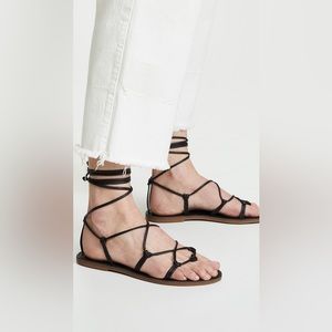 Madewell Boardwalk Lace Up Sandals - black size 9